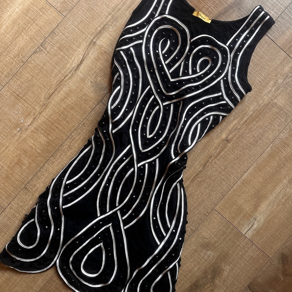 Elegant Black and Silver Dress